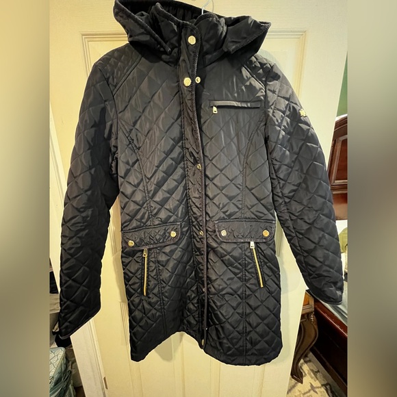 Lauren by Ralph Lauren Navy Blue Quilted Knee Length Jacket - Picture 1 of 3